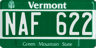 VT license plate NAF622