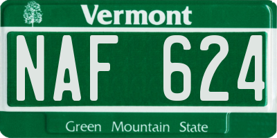 VT license plate NAF624