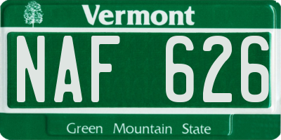 VT license plate NAF626