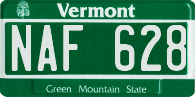 VT license plate NAF628