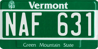 VT license plate NAF631