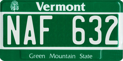 VT license plate NAF632
