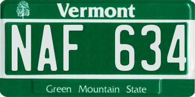 VT license plate NAF634