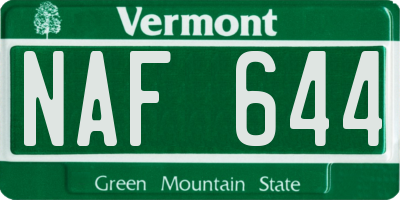 VT license plate NAF644