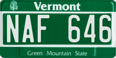 VT license plate NAF646