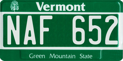 VT license plate NAF652