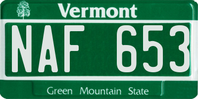 VT license plate NAF653