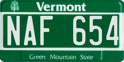 VT license plate NAF654