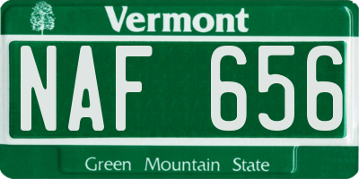 VT license plate NAF656