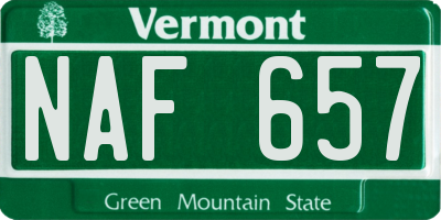 VT license plate NAF657