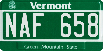 VT license plate NAF658