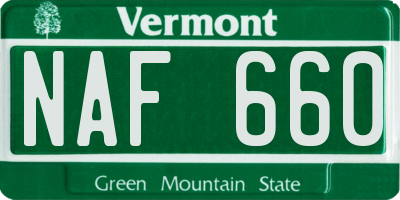 VT license plate NAF660