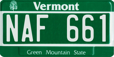 VT license plate NAF661
