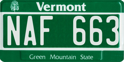 VT license plate NAF663