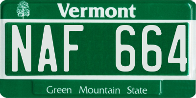 VT license plate NAF664