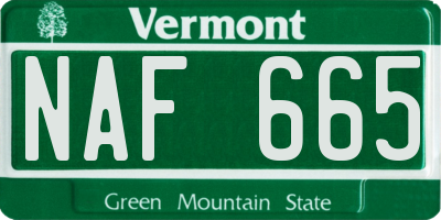 VT license plate NAF665