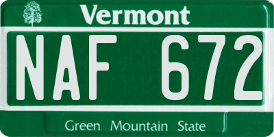 VT license plate NAF672