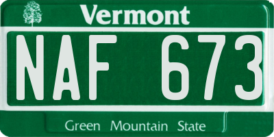 VT license plate NAF673