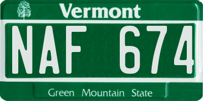 VT license plate NAF674