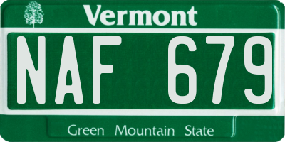 VT license plate NAF679