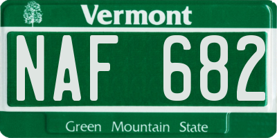 VT license plate NAF682