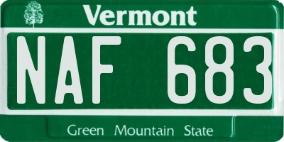 VT license plate NAF683