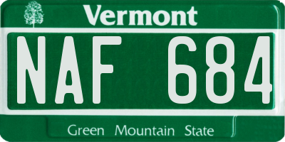 VT license plate NAF684