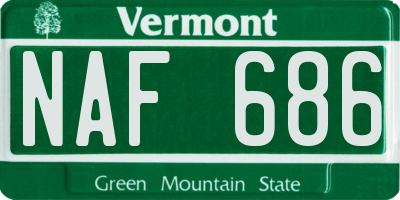 VT license plate NAF686
