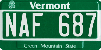 VT license plate NAF687