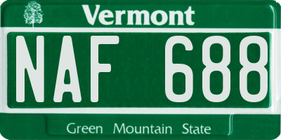 VT license plate NAF688