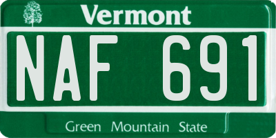 VT license plate NAF691