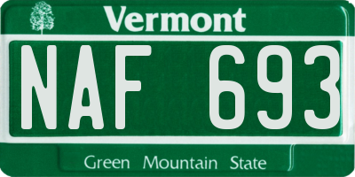 VT license plate NAF693