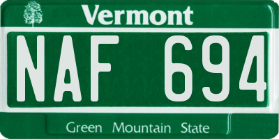 VT license plate NAF694