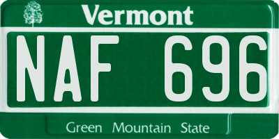 VT license plate NAF696
