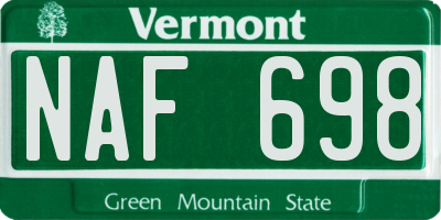 VT license plate NAF698