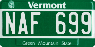 VT license plate NAF699