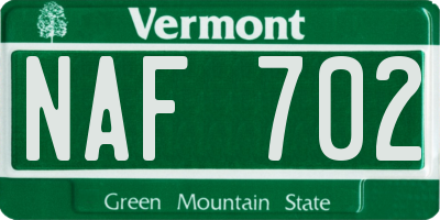 VT license plate NAF702