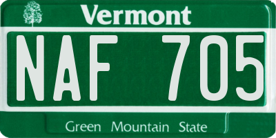 VT license plate NAF705
