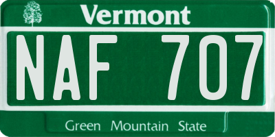 VT license plate NAF707