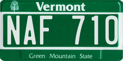 VT license plate NAF710