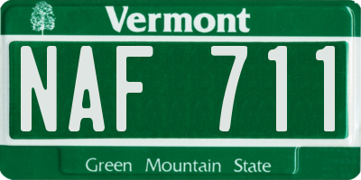 VT license plate NAF711