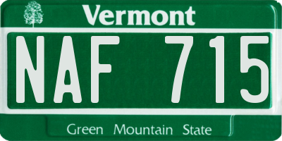 VT license plate NAF715