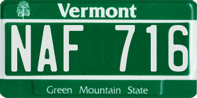 VT license plate NAF716