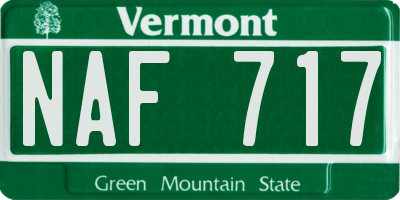 VT license plate NAF717