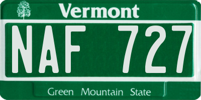 VT license plate NAF727