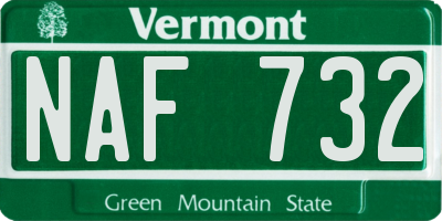 VT license plate NAF732