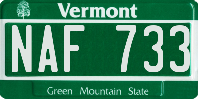 VT license plate NAF733