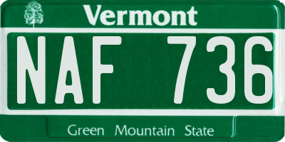 VT license plate NAF736