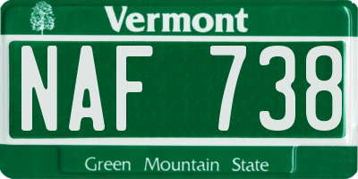 VT license plate NAF738