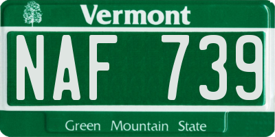 VT license plate NAF739